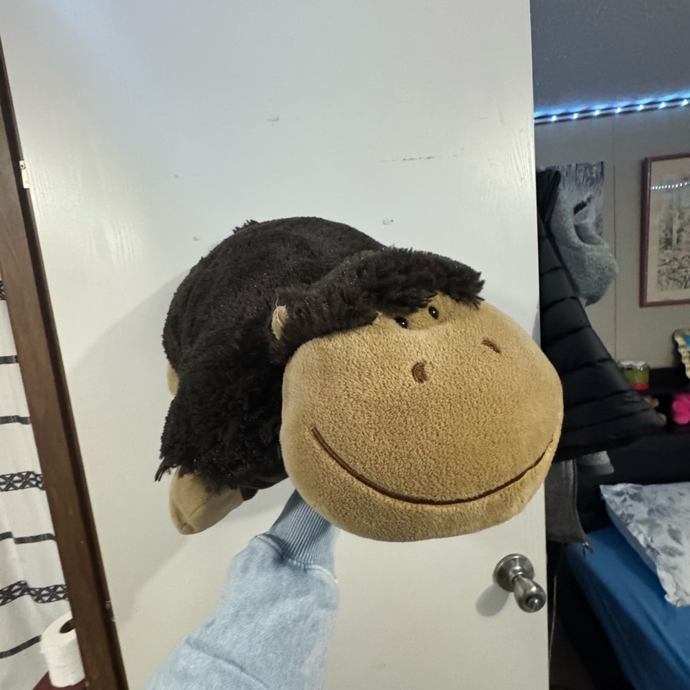 Charming Brown and Tan Plush Animal Pillow